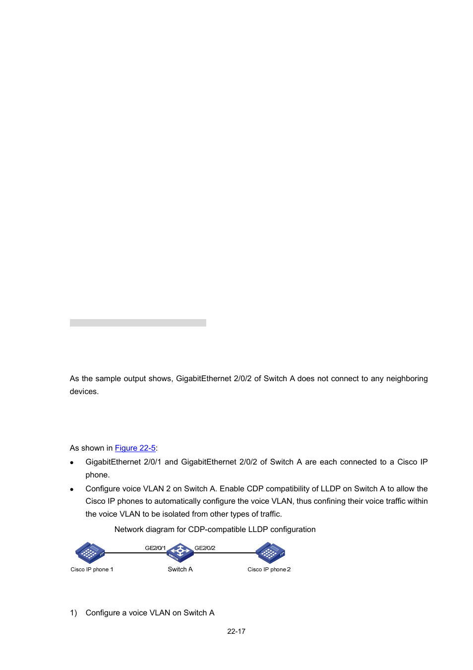 Cdp-compatible lldp configuration example, Network requirements, Configuration procedure | H3C Technologies H3C S7500E Series Switches User Manual | Page 327 / 337