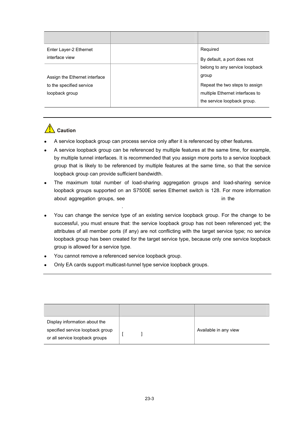 Displaying and maintaining service loopback groups | H3C Technologies H3C S7500E Series Switches User Manual | Page 332 / 337