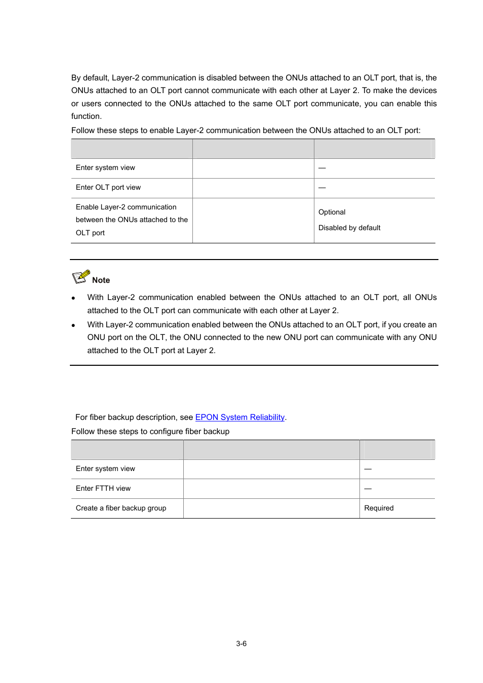 Configuring fiber backup | H3C Technologies H3C S7500E Series Switches User Manual | Page 48 / 337