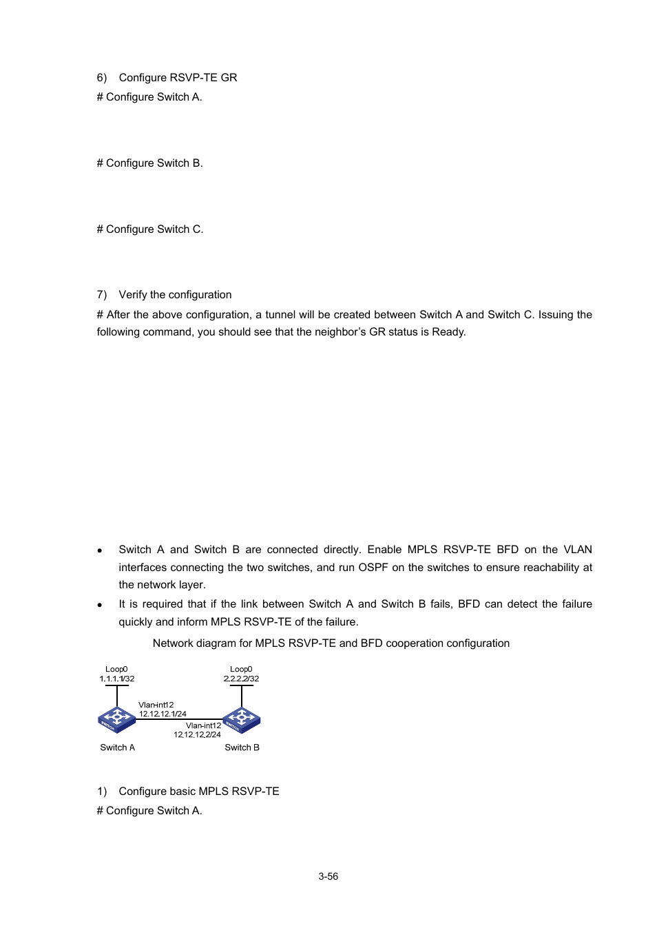 Network requirements, Configuration procedure | H3C Technologies H3C S7500E Series Switches User Manual | Page 138 / 334