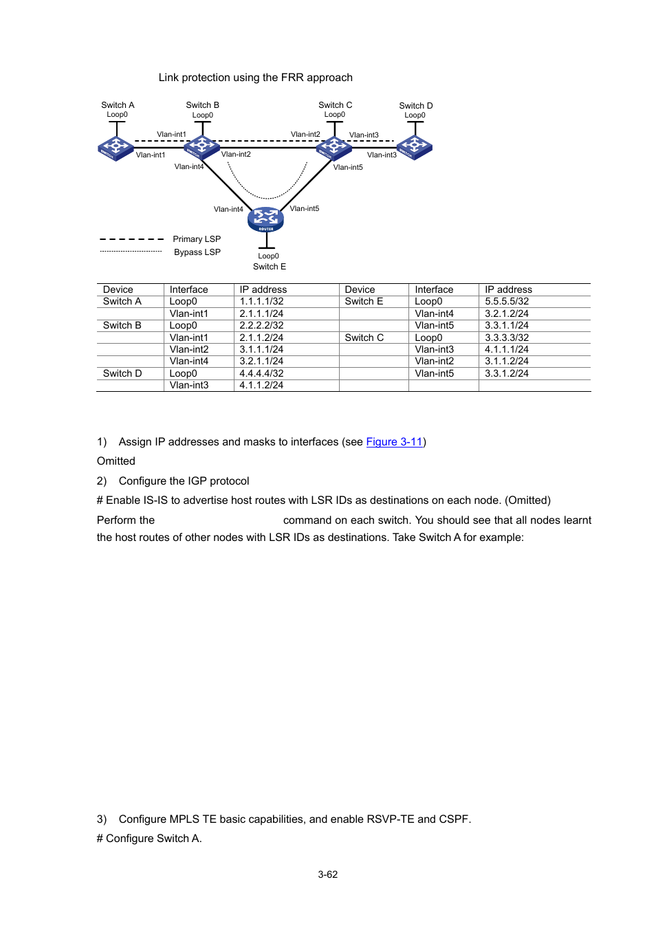 Configuration procedure | H3C Technologies H3C S7500E Series Switches User Manual | Page 144 / 334