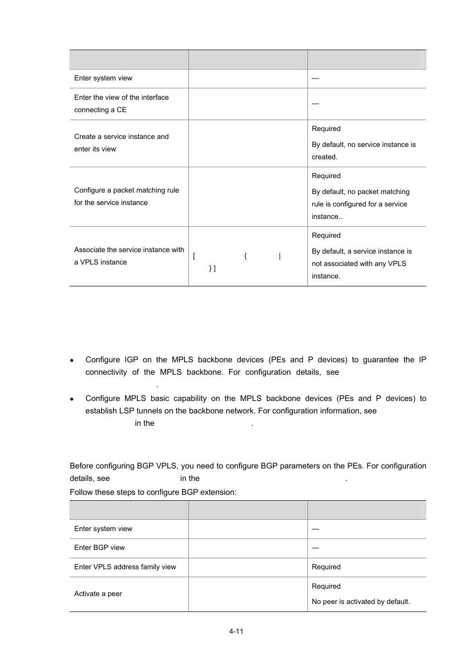 Configuring bgp vpls, Configuration prerequisites, Configuring the bgp extension | H3C Technologies H3C S7500E Series Switches User Manual | Page 171 / 334