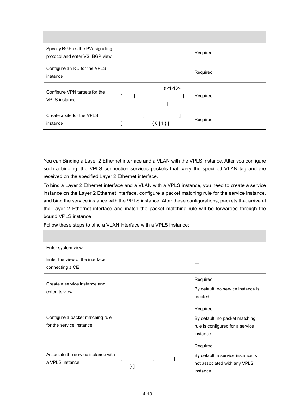 Binding a bgp vpls instance | H3C Technologies H3C S7500E Series Switches User Manual | Page 173 / 334