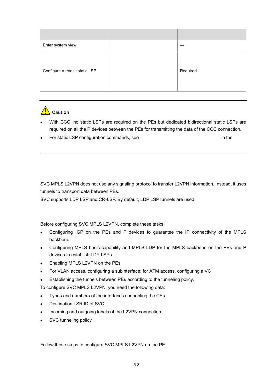 Configuring svc mpls l2vpn, Configuration prerequisites, Configuration procedure | 8 configuration procedure | H3C Technologies H3C S7500E Series Switches User Manual | Page 200 / 334