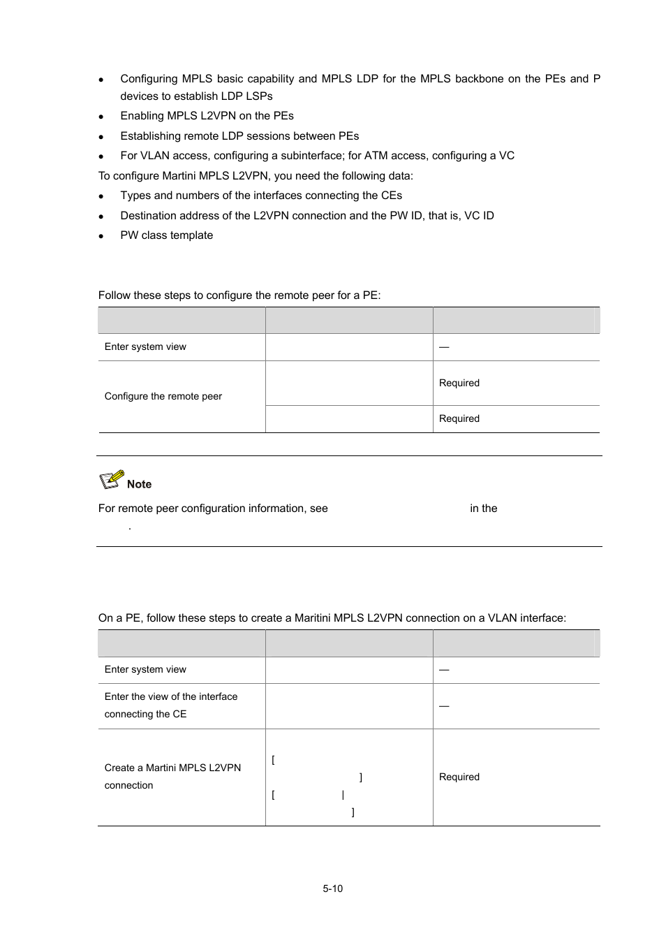 Configuring the remote peer | H3C Technologies H3C S7500E Series Switches User Manual | Page 202 / 334