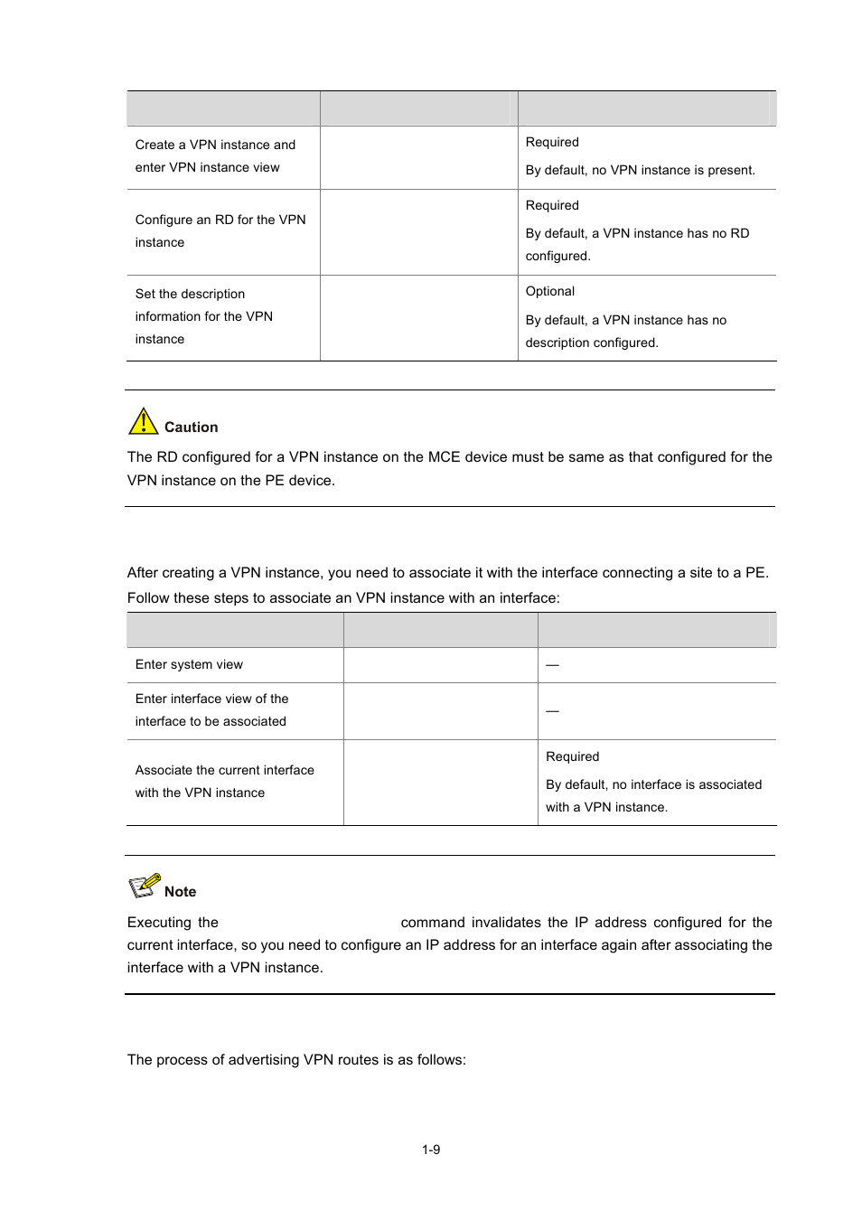 Associating an vpn instance with an interface | H3C Technologies H3C S7500E Series Switches User Manual | Page 21 / 334