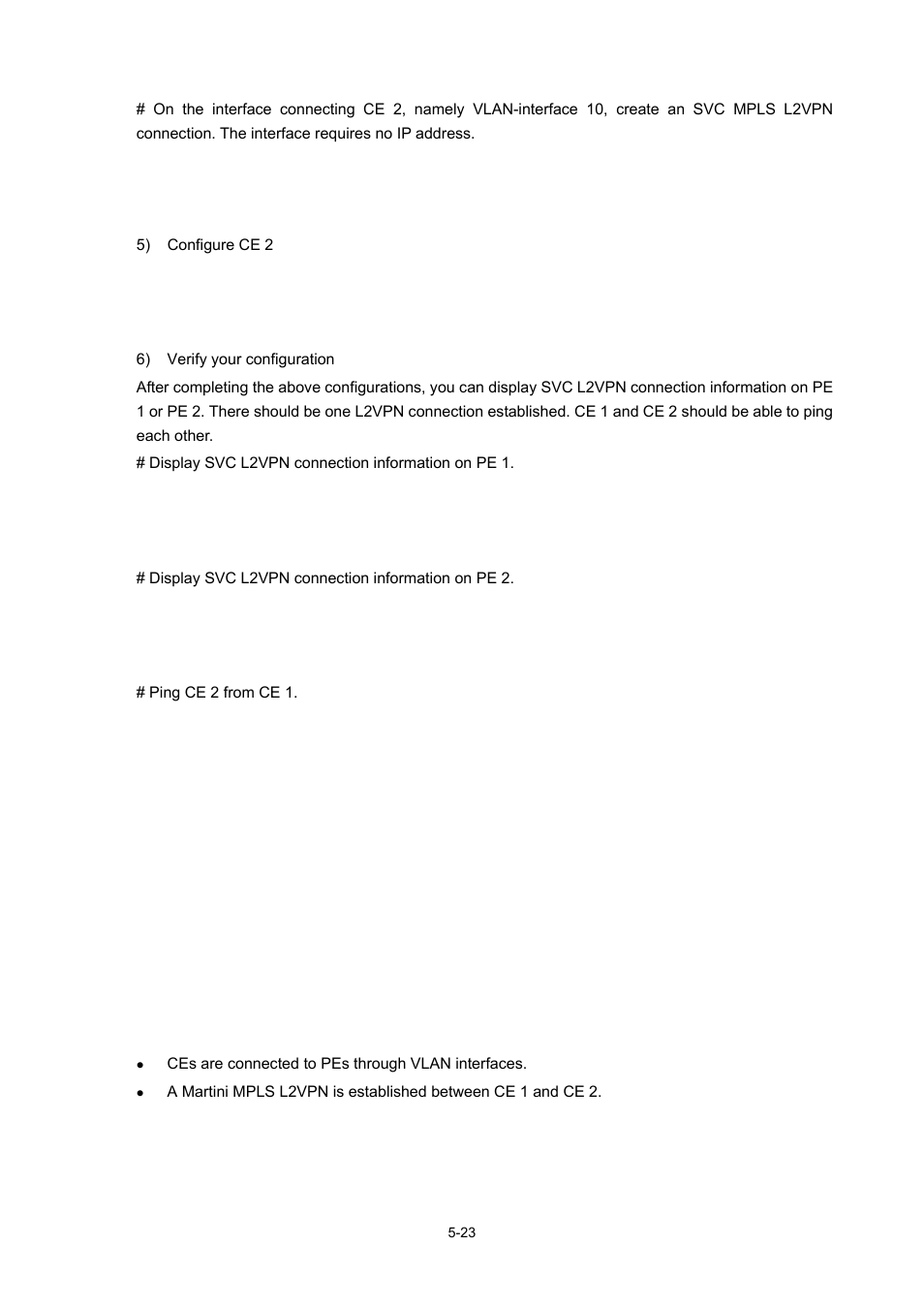 Example for configuring martini mpls l2vpn, Network requirements | H3C Technologies H3C S7500E Series Switches User Manual | Page 215 / 334
