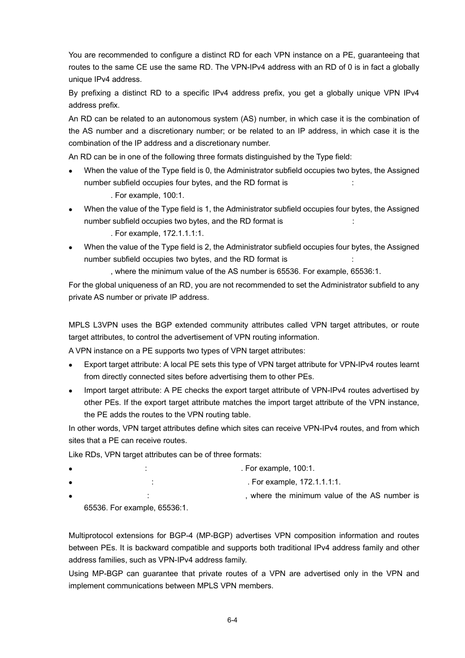 Vpn target attributes, Mp-bgp | H3C Technologies H3C S7500E Series Switches User Manual | Page 229 / 334