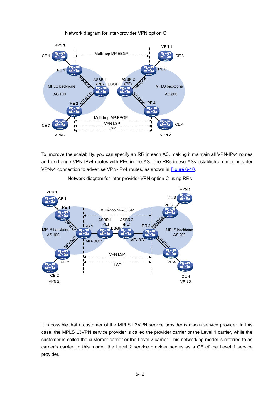 Carrier’s carrier, Introduction to carrier's carrier | H3C Technologies H3C S7500E Series Switches User Manual | Page 237 / 334