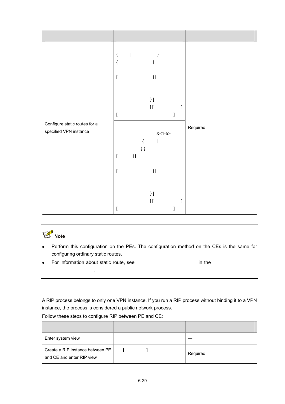 Configuring rip between pe and ce | H3C Technologies H3C S7500E Series Switches User Manual | Page 254 / 334