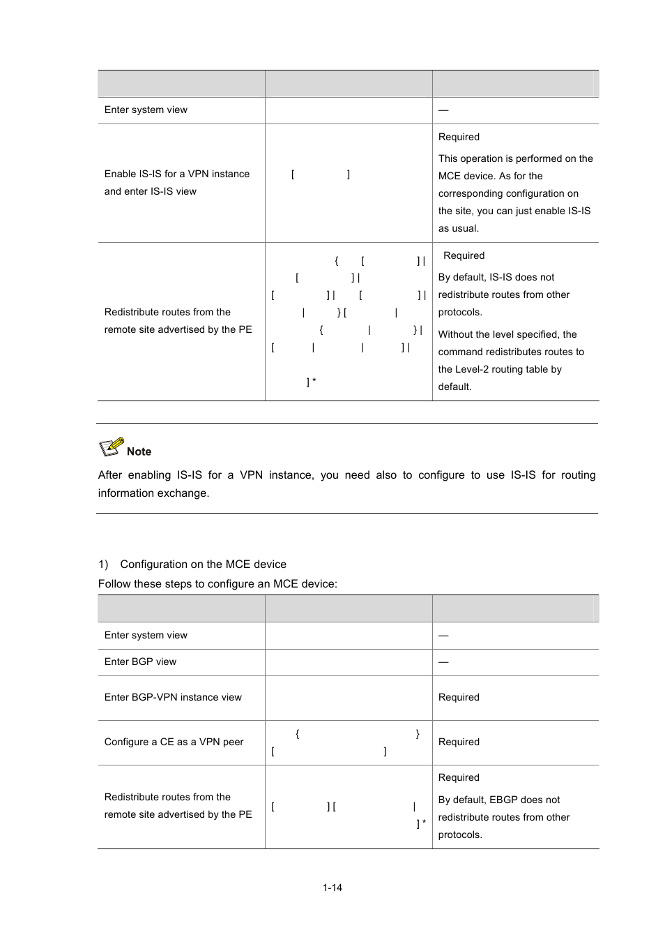 Configuring to use ebgp between a mce and a site | H3C Technologies H3C S7500E Series Switches User Manual | Page 26 / 334