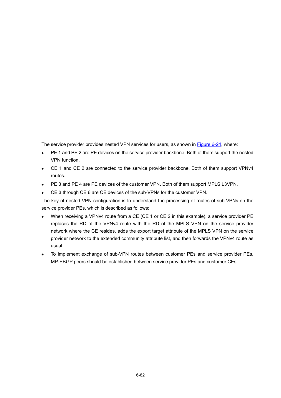 Example for configuring nested vpn, Network requirements | H3C Technologies H3C S7500E Series Switches User Manual | Page 307 / 334