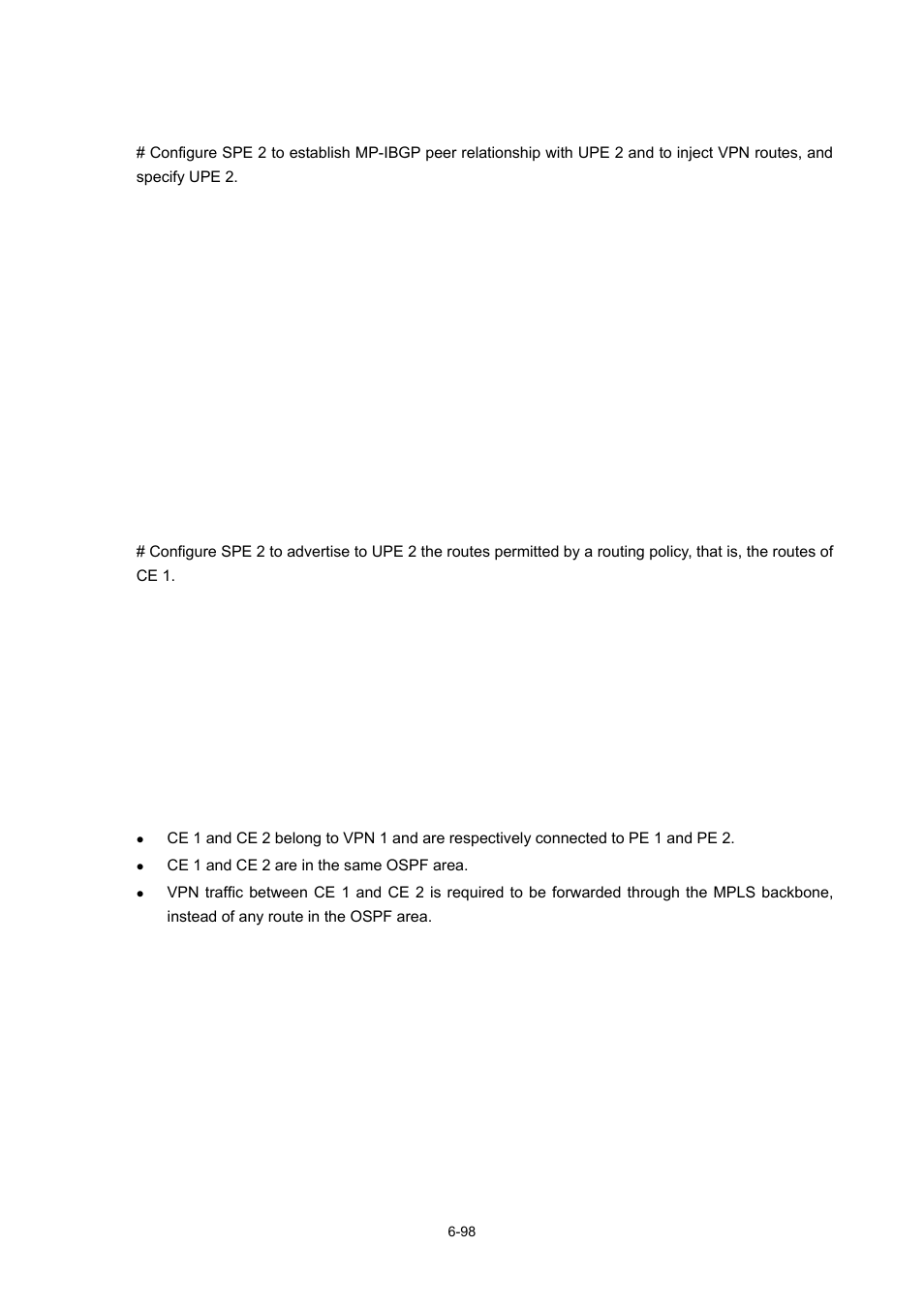 Example for configuring ospf sham links, Network requirements | H3C Technologies H3C S7500E Series Switches User Manual | Page 323 / 334