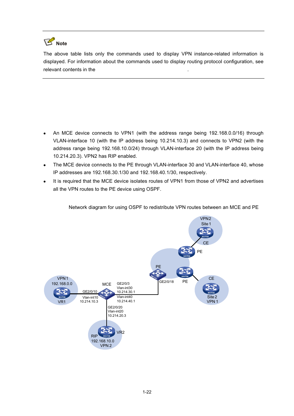 Mce configuration example, Network requirements, Network diagram | H3C Technologies H3C S7500E Series Switches User Manual | Page 34 / 334