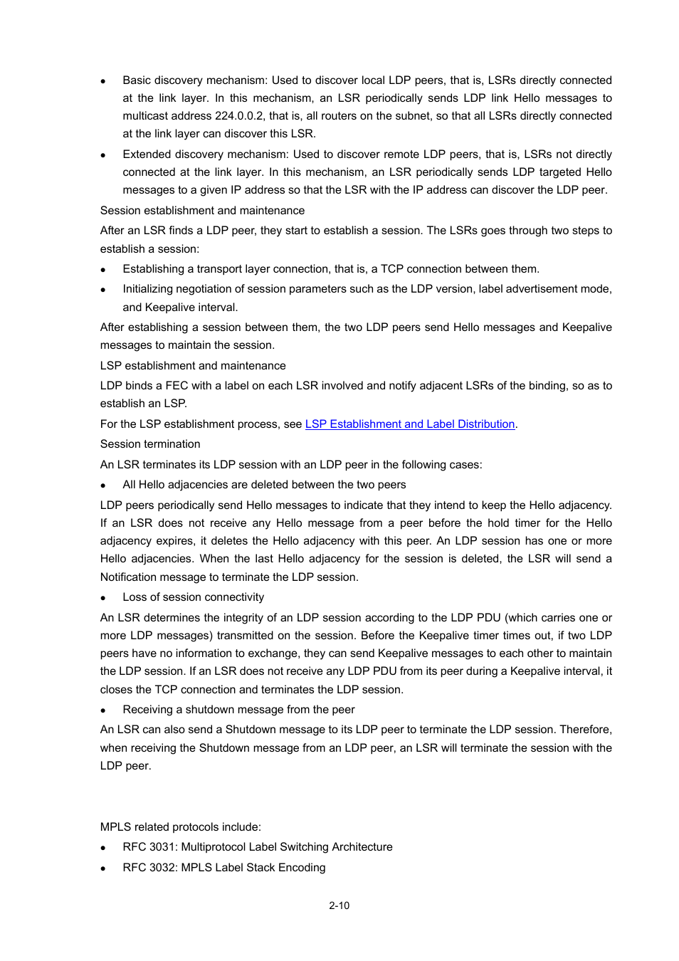 Protocols | H3C Technologies H3C S7500E Series Switches User Manual | Page 52 / 334