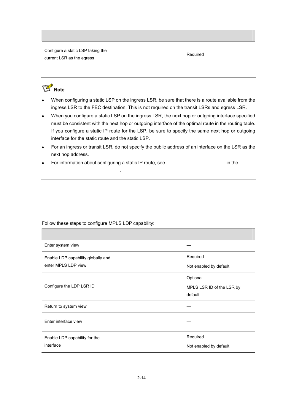 Establishing dynamic lsps through ldp, Configuring mpls ldp capability, Establishing dynamic lsps | Through ldp | H3C Technologies H3C S7500E Series Switches User Manual | Page 56 / 334