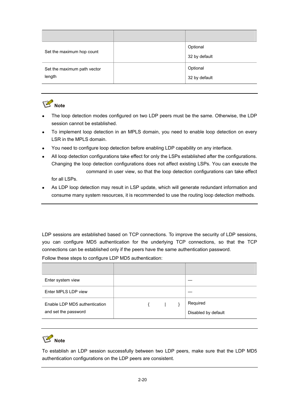 Configuring ldp md5 authentication | H3C Technologies H3C S7500E Series Switches User Manual | Page 62 / 334