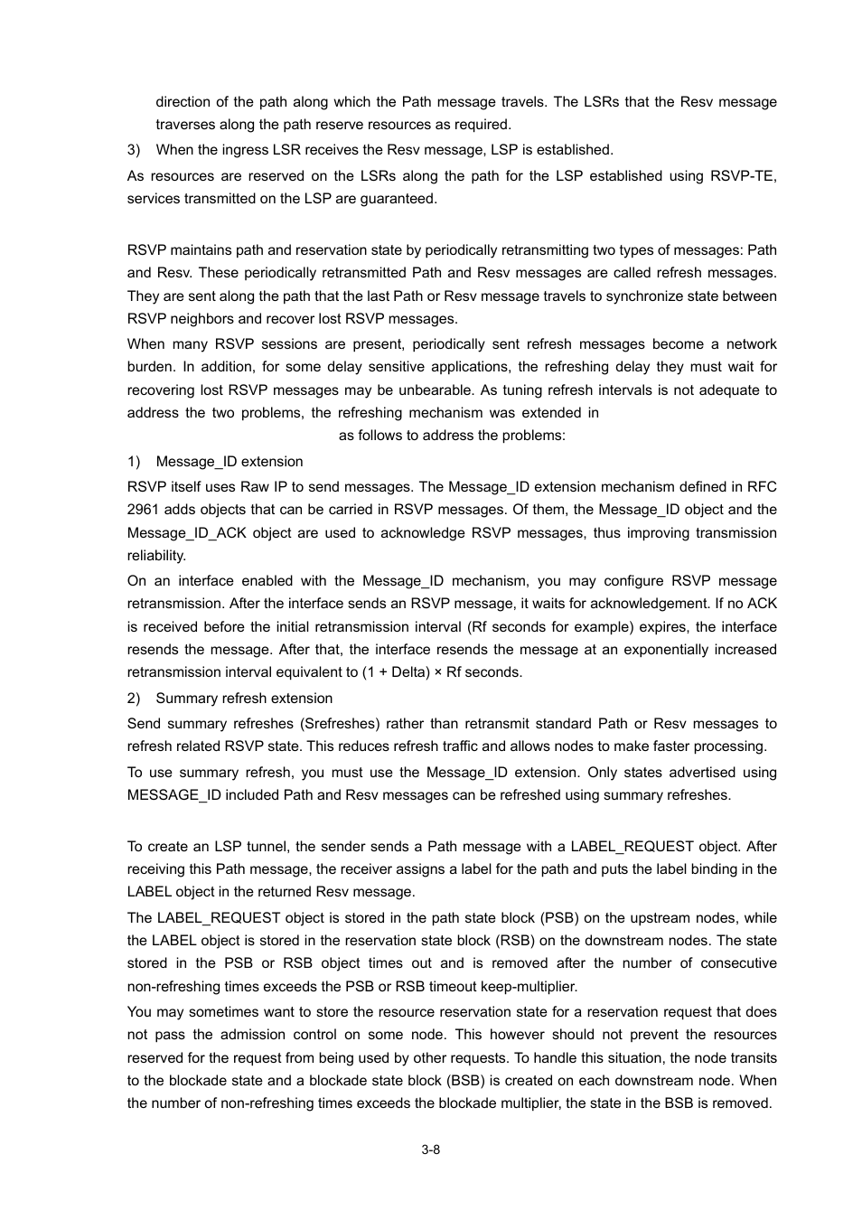 Rsvp refresh mechanism, Psb, rsb and bsb timeouts | H3C Technologies H3C S7500E Series Switches User Manual | Page 90 / 334