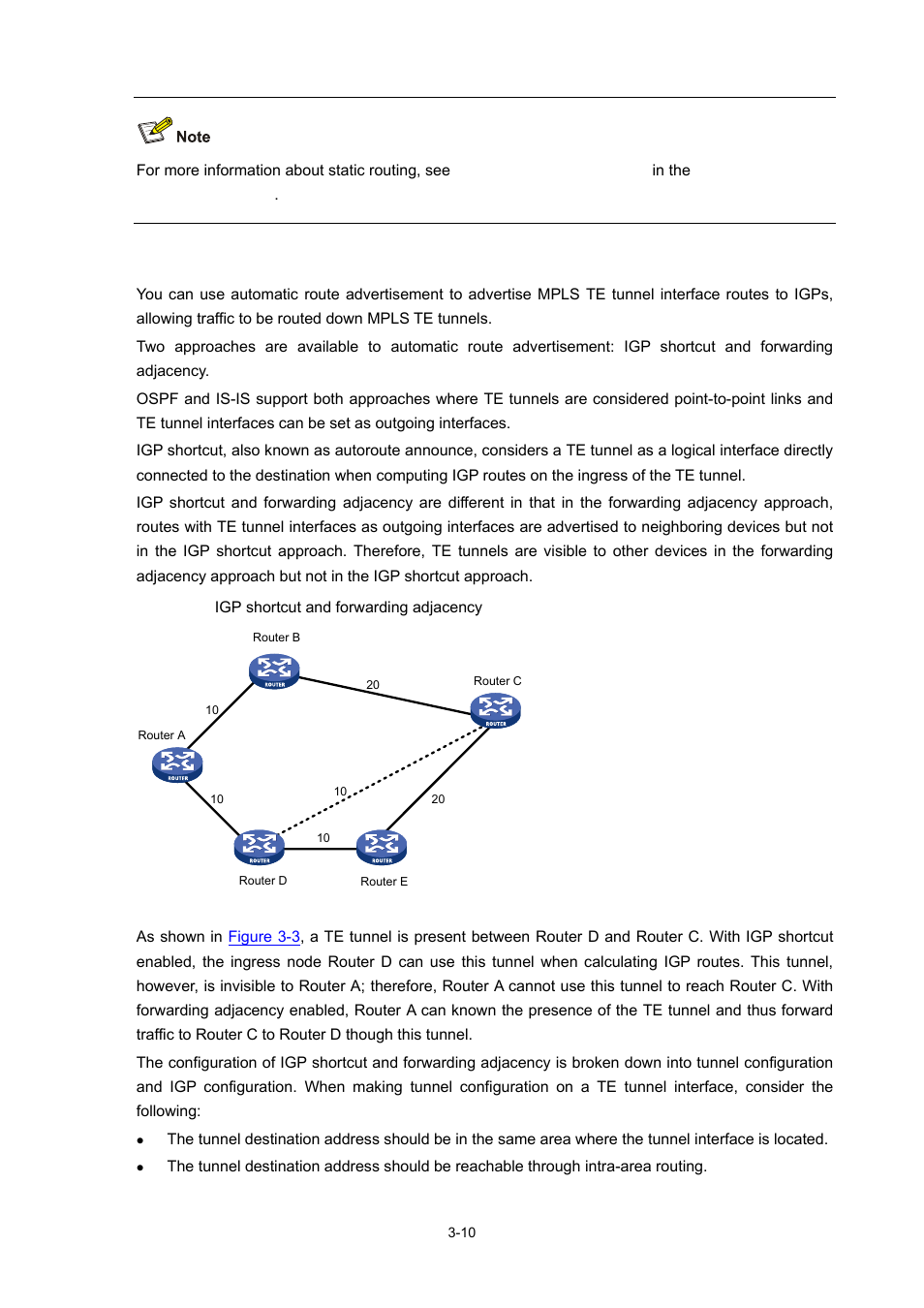 Automatic route advertisement | H3C Technologies H3C S7500E Series Switches User Manual | Page 92 / 334