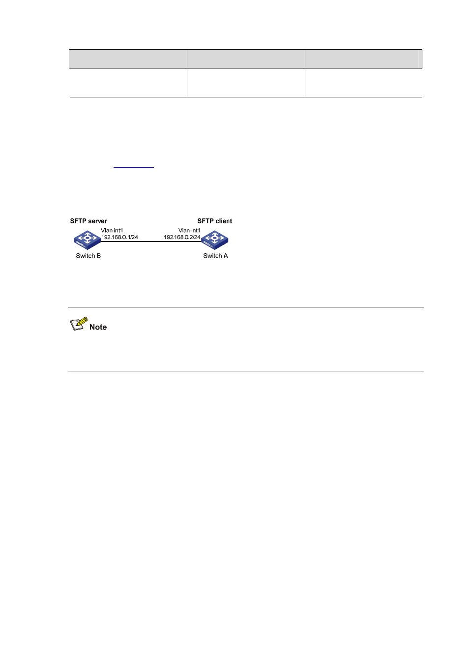 Sftp client configuration example, Network requirements, Configuration procedure | H3C Technologies H3C S7500E Series Switches User Manual | Page 236 / 269