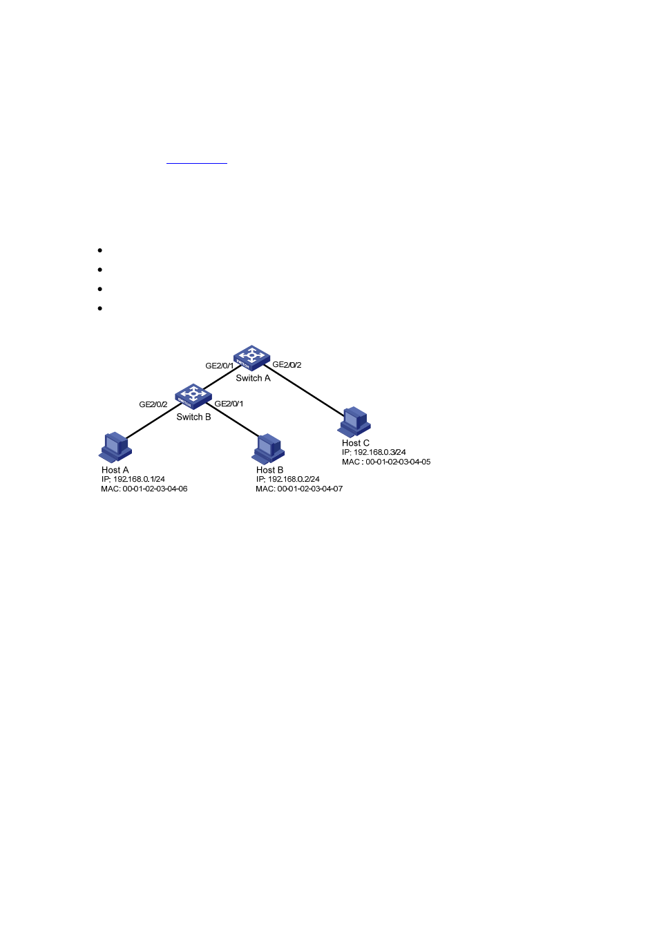 Ip source guard configuration examples, Network requirements, Configuration procedure | H3C Technologies H3C S7500E Series Switches User Manual | Page 246 / 269