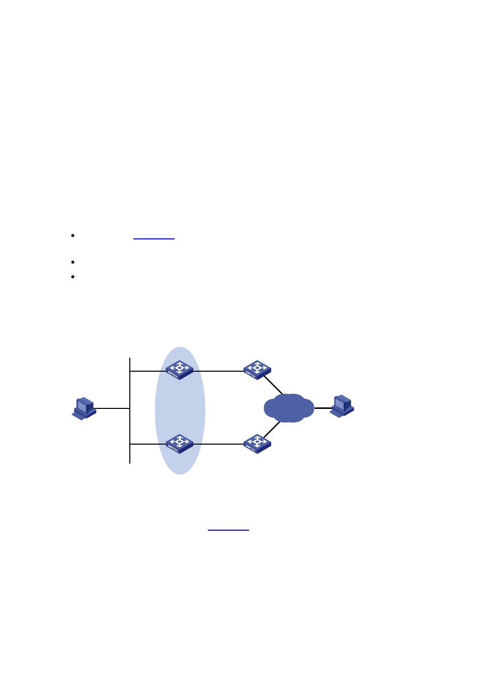 Network requirements, Configuration procedure, The uplink interface) | H3C Technologies H3C S7500E Series Switches User Manual | Page 206 / 211