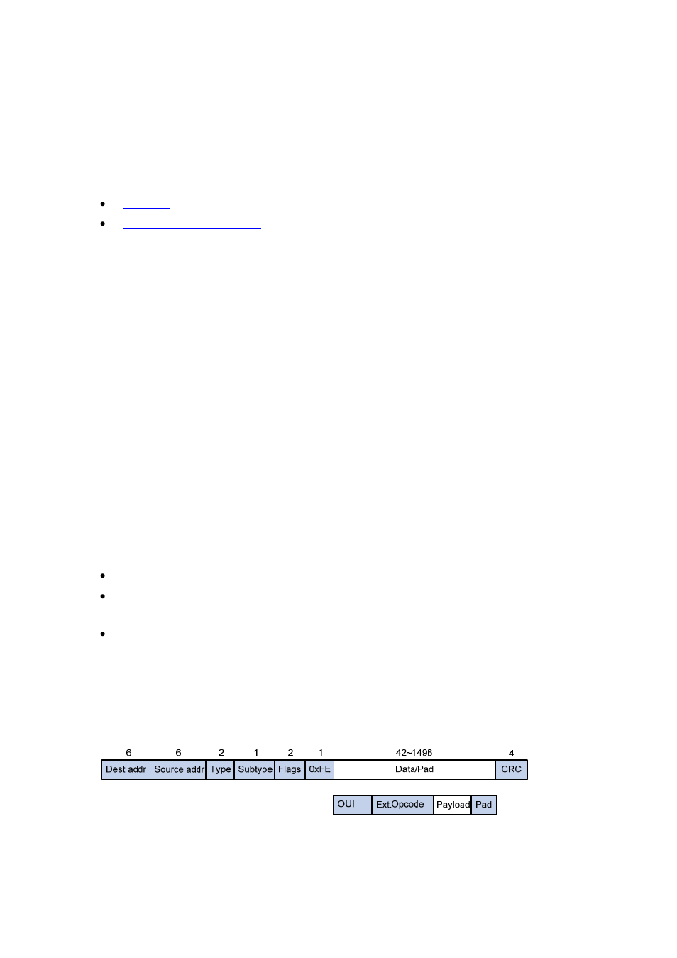 4 extended oam configuration, Overview, Extended oampdu | Extended information oampdu, Organization specific oampdu, Extended oam configuration | H3C Technologies H3C S7500E Series Switches User Manual | Page 32 / 211