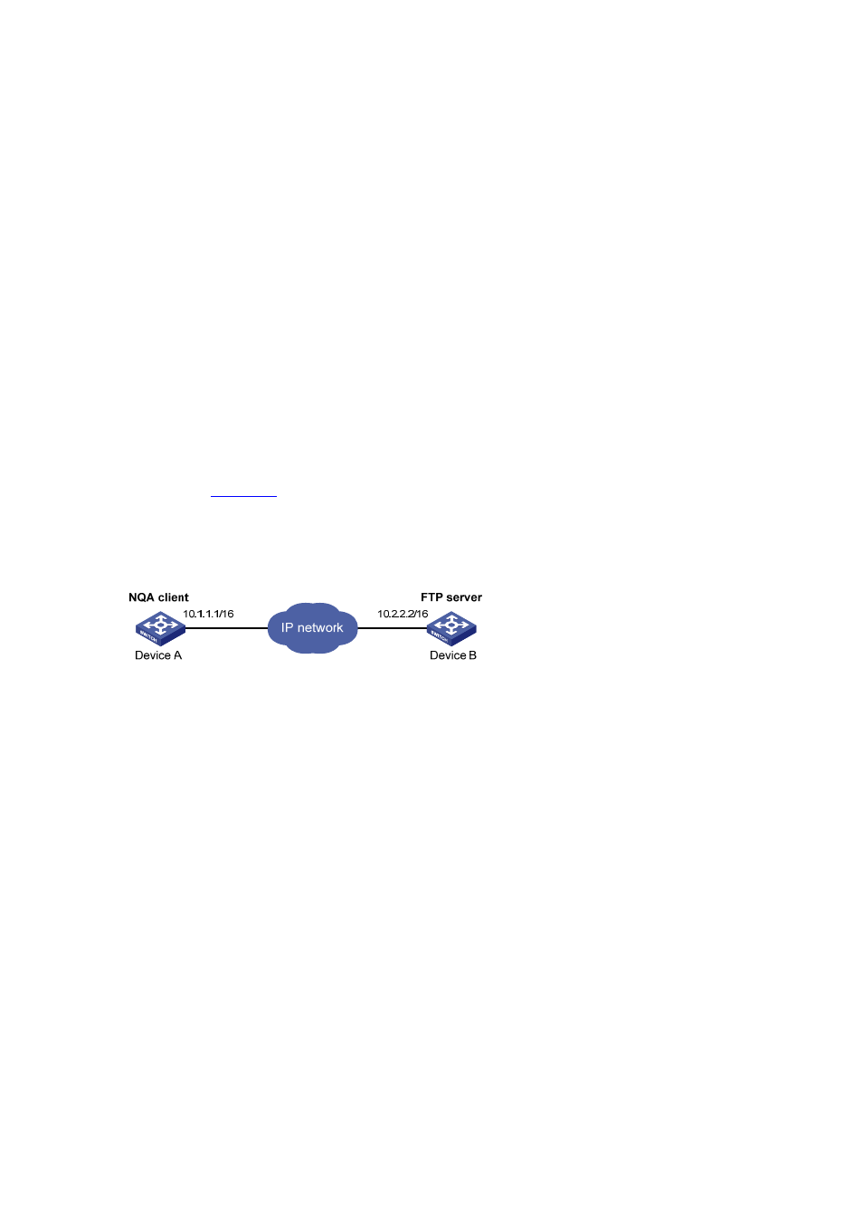 Ftp test configuration example, Network requirements, Configuration procedure | H3C Technologies H3C S7500E Series Switches User Manual | Page 51 / 208