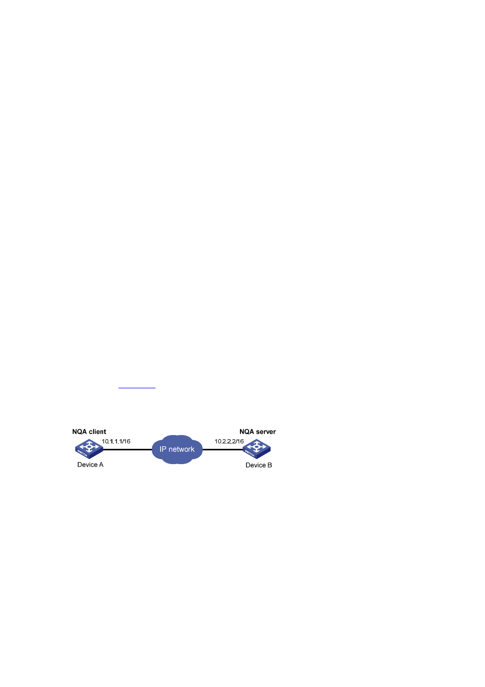 Udp jitter test configuration example, Network requirements, Configuration procedure | H3C Technologies H3C S7500E Series Switches User Manual | Page 53 / 208