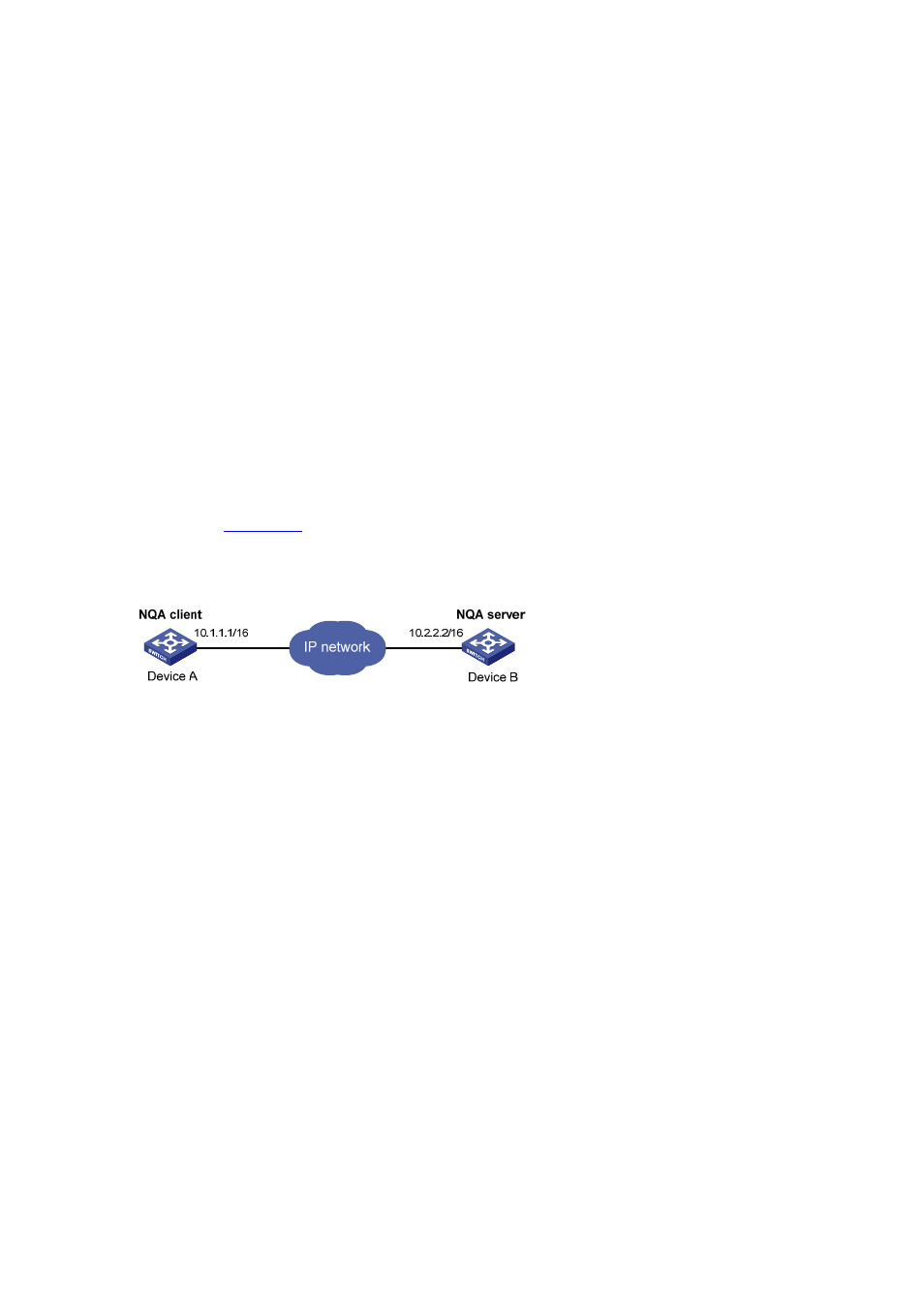 Udp echo test configuration example, Network requirements, Configuration procedure | H3C Technologies H3C S7500E Series Switches User Manual | Page 58 / 208