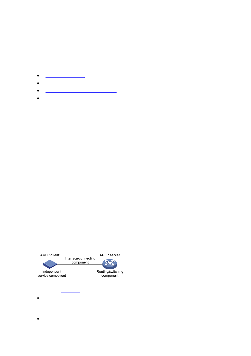 2 acfp configuration, Introduction to acfp, Acfp architecture | Acfp configuration | H3C Technologies H3C S7500E Series Switches User Manual | Page 10 / 22