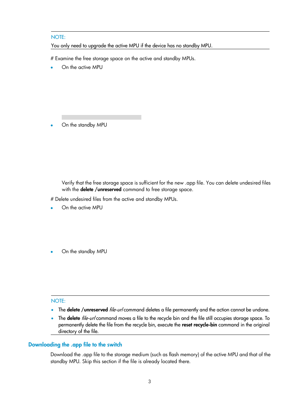 Downloading the .app file to the switch | H3C Technologies H3C S7500E Series Switches User Manual | Page 4 / 31