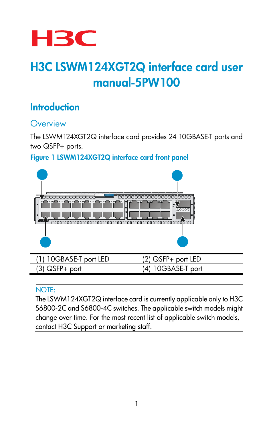 H3C Technologies H3C S6800 Series Switches User Manual | 7 pages