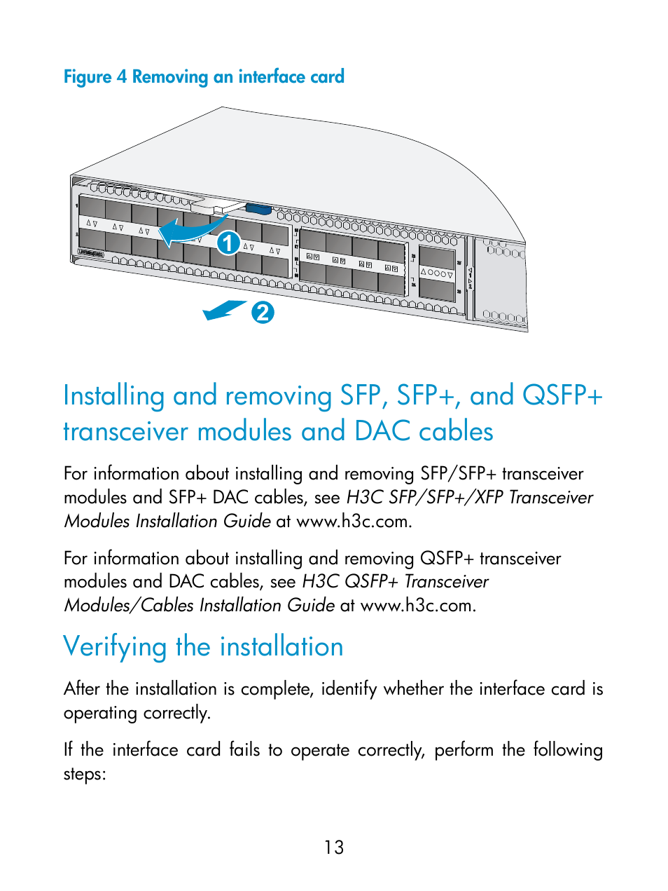 Verifying the installation | H3C Technologies H3C S6800 Series Switches User Manual | Page 17 / 19