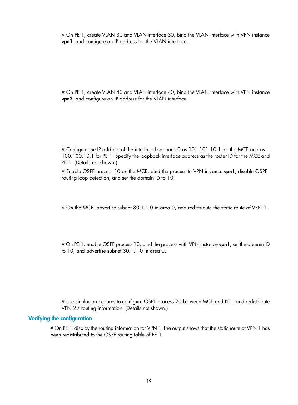 Verifying the configuration | H3C Technologies H3C S6800 Series Switches User Manual | Page 26 / 52