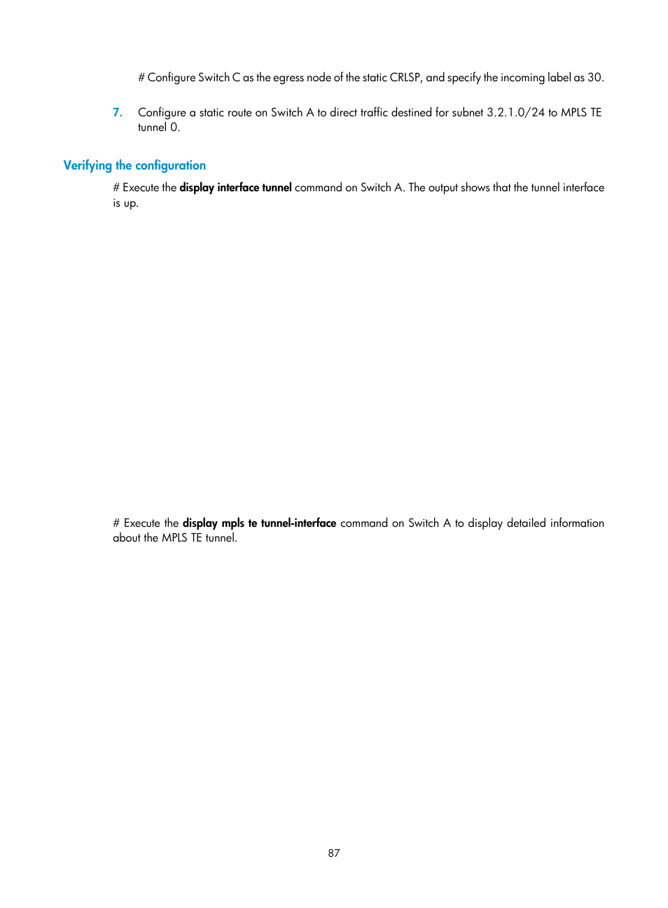 Verifying the configuration | H3C Technologies H3C S6800 Series Switches User Manual | Page 100 / 526