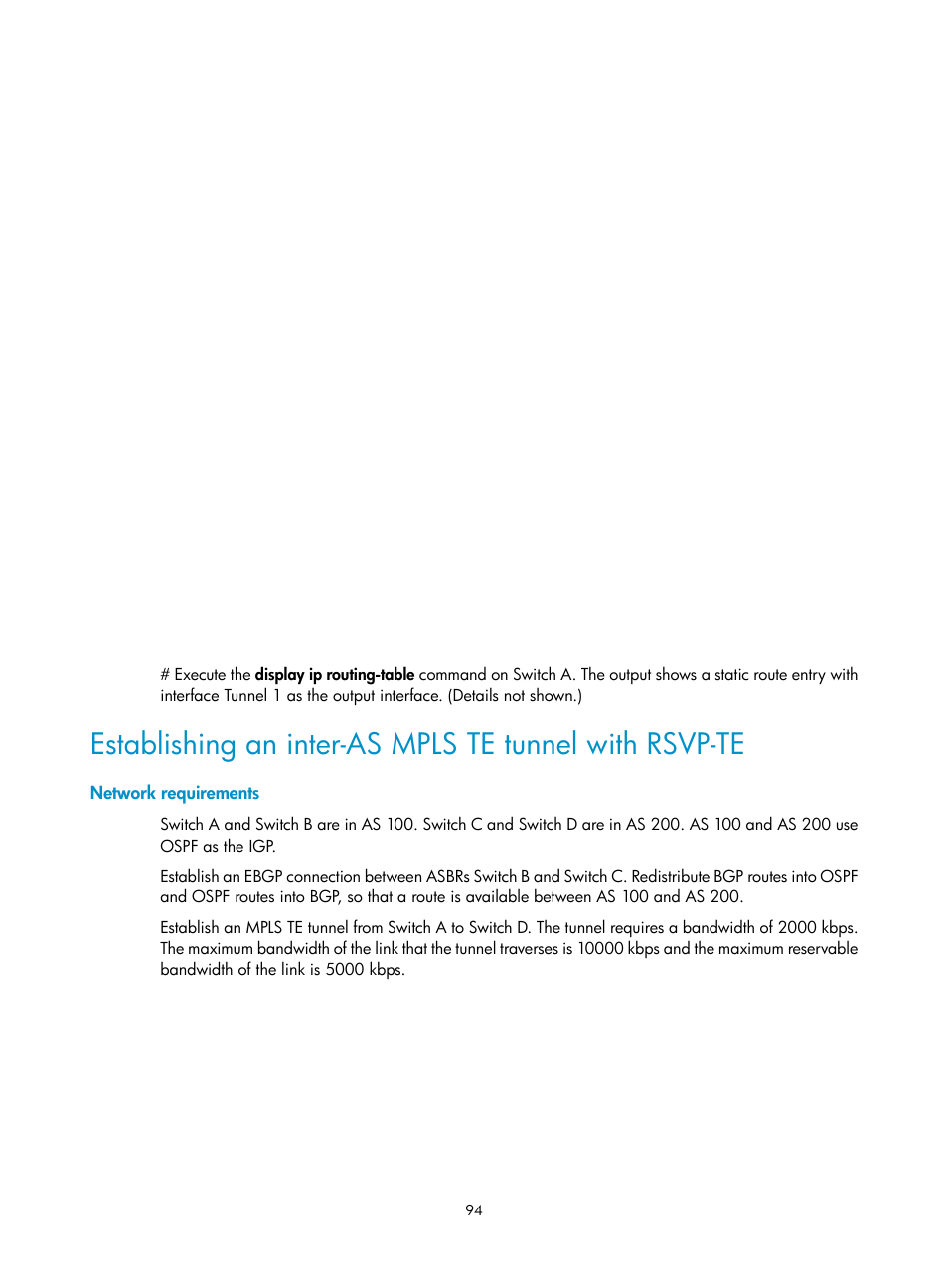 Network requirements | H3C Technologies H3C S6800 Series Switches User Manual | Page 107 / 526