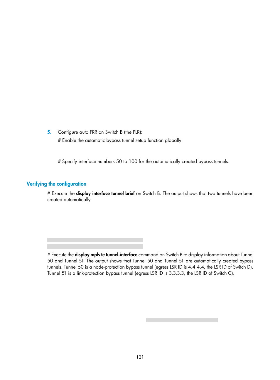 Verifying the configuration | H3C Technologies H3C S6800 Series Switches User Manual | Page 134 / 526