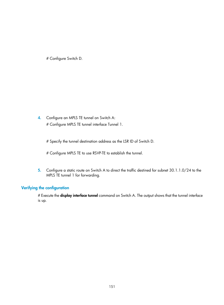 Verifying the configuration | H3C Technologies H3C S6800 Series Switches User Manual | Page 164 / 526