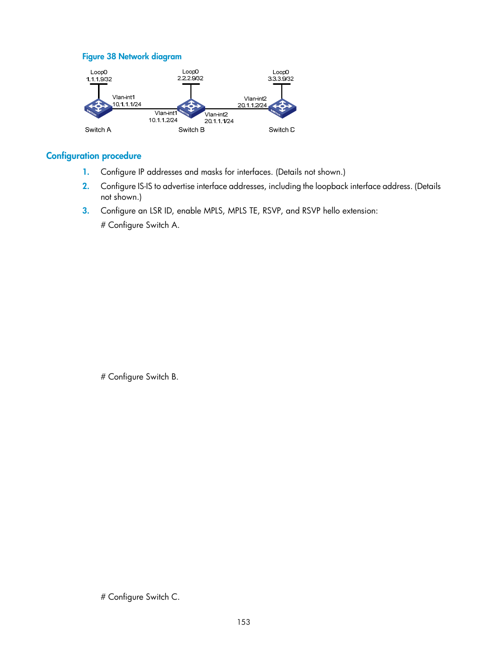 Configuration procedure | H3C Technologies H3C S6800 Series Switches User Manual | Page 166 / 526