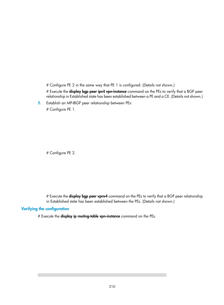 Verifying the configuration | H3C Technologies H3C S6800 Series Switches User Manual | Page 223 / 526