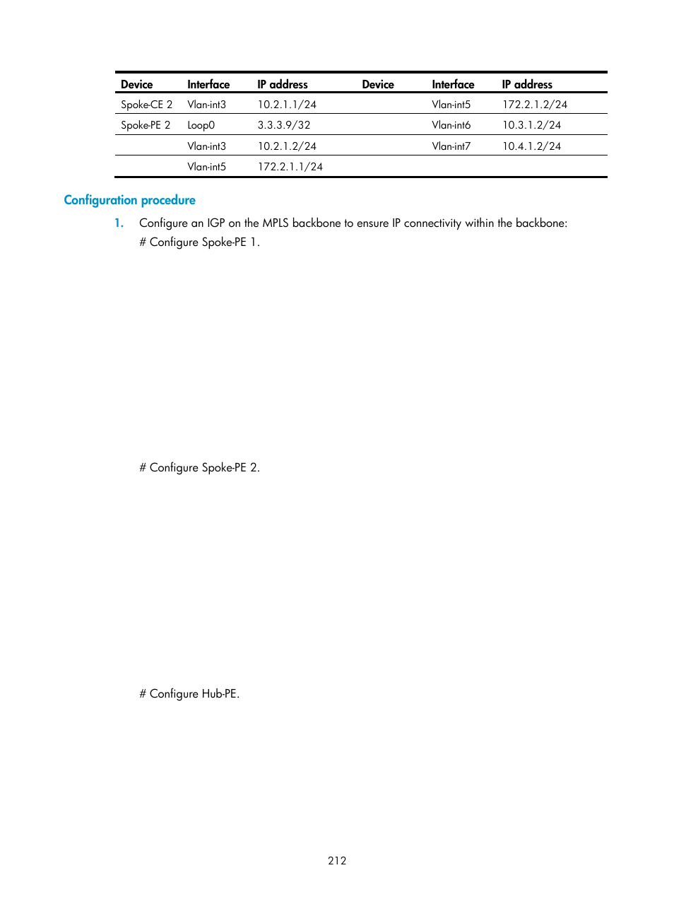 Configuration procedure | H3C Technologies H3C S6800 Series Switches User Manual | Page 225 / 526