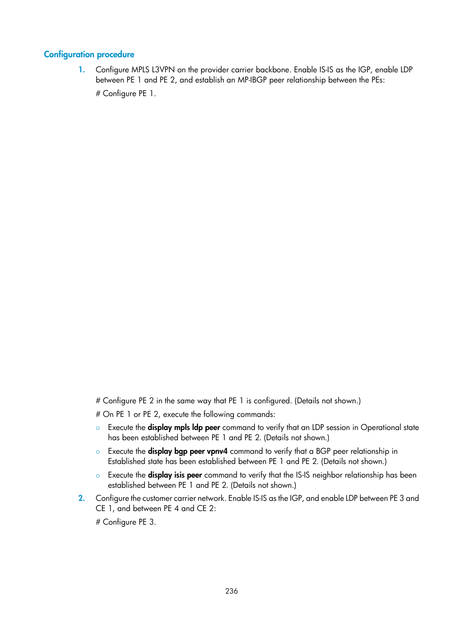 Configuration procedure | H3C Technologies H3C S6800 Series Switches User Manual | Page 249 / 526