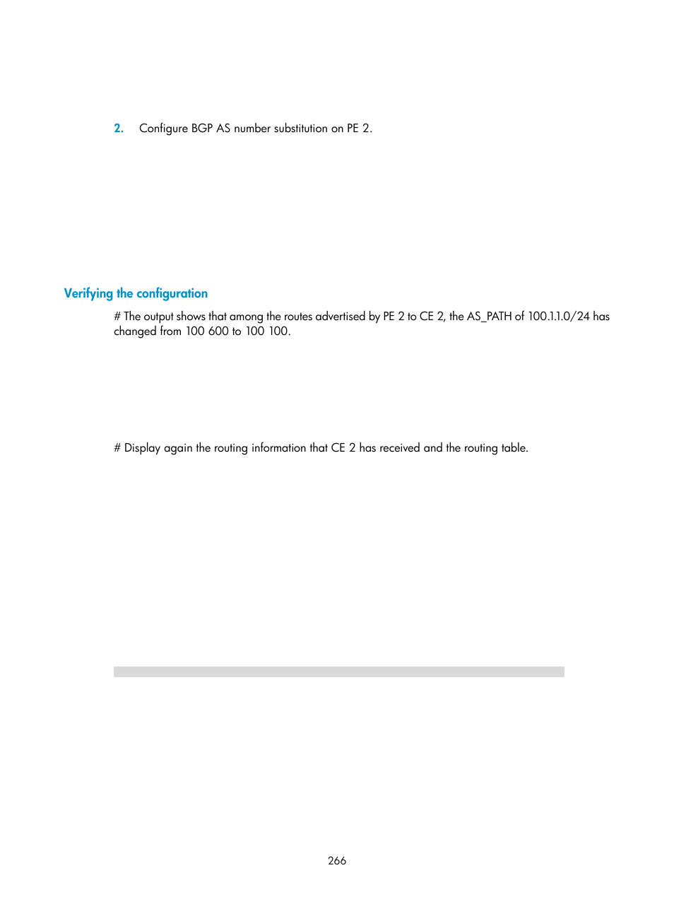 Verifying the configuration | H3C Technologies H3C S6800 Series Switches User Manual | Page 279 / 526