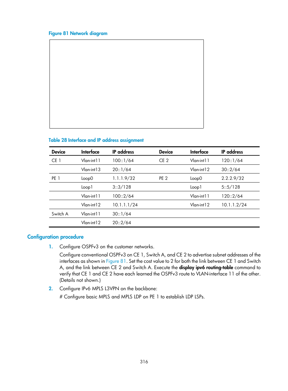 Configuration procedure | H3C Technologies H3C S6800 Series Switches User Manual | Page 329 / 526