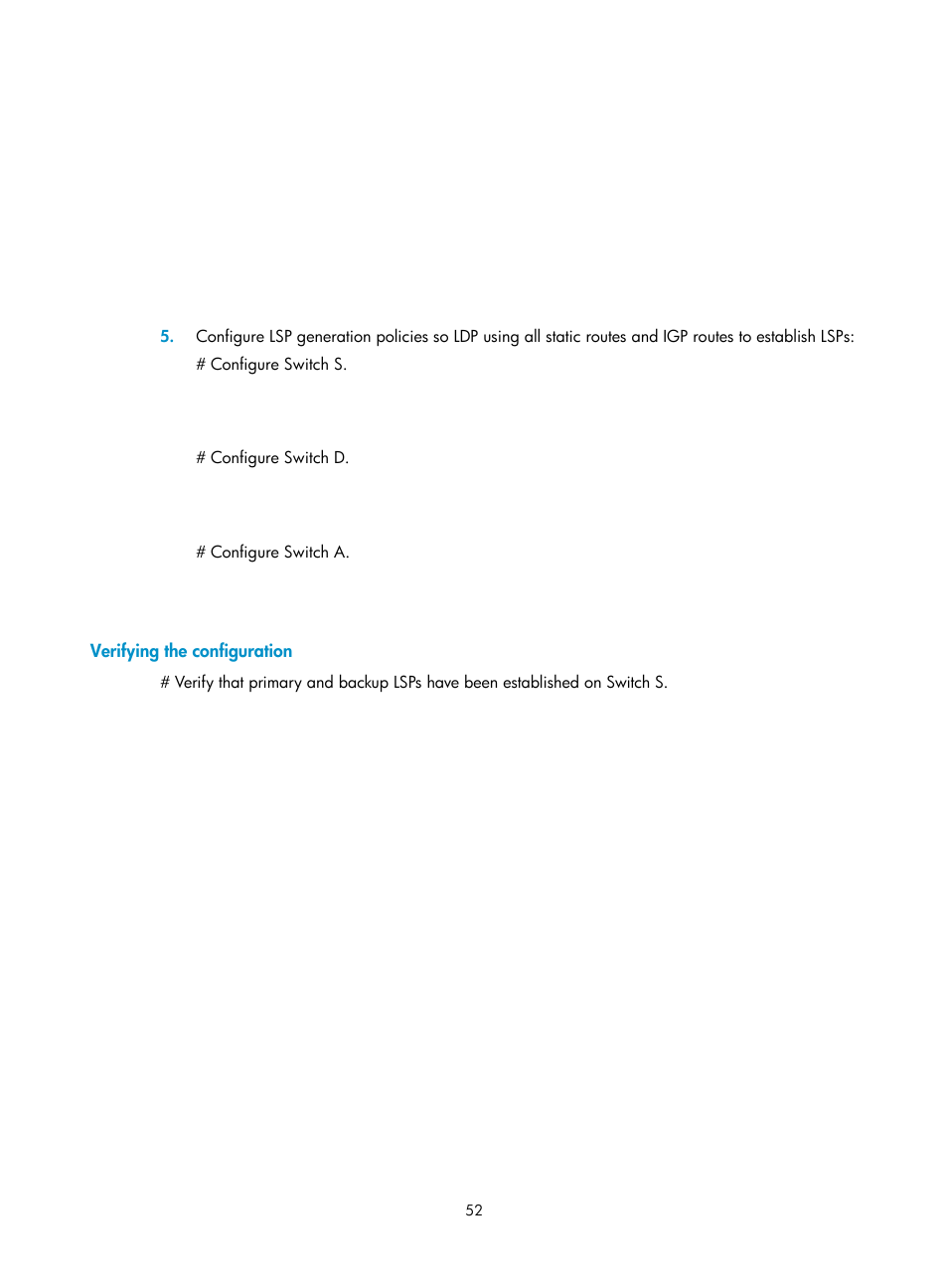 Verifying the configuration | H3C Technologies H3C S6800 Series Switches User Manual | Page 65 / 526