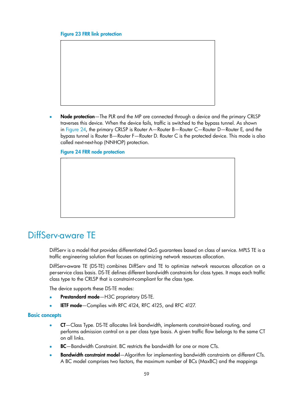 Diffserv-aware te, Basic concepts | H3C Technologies H3C S6800 Series Switches User Manual | Page 72 / 526