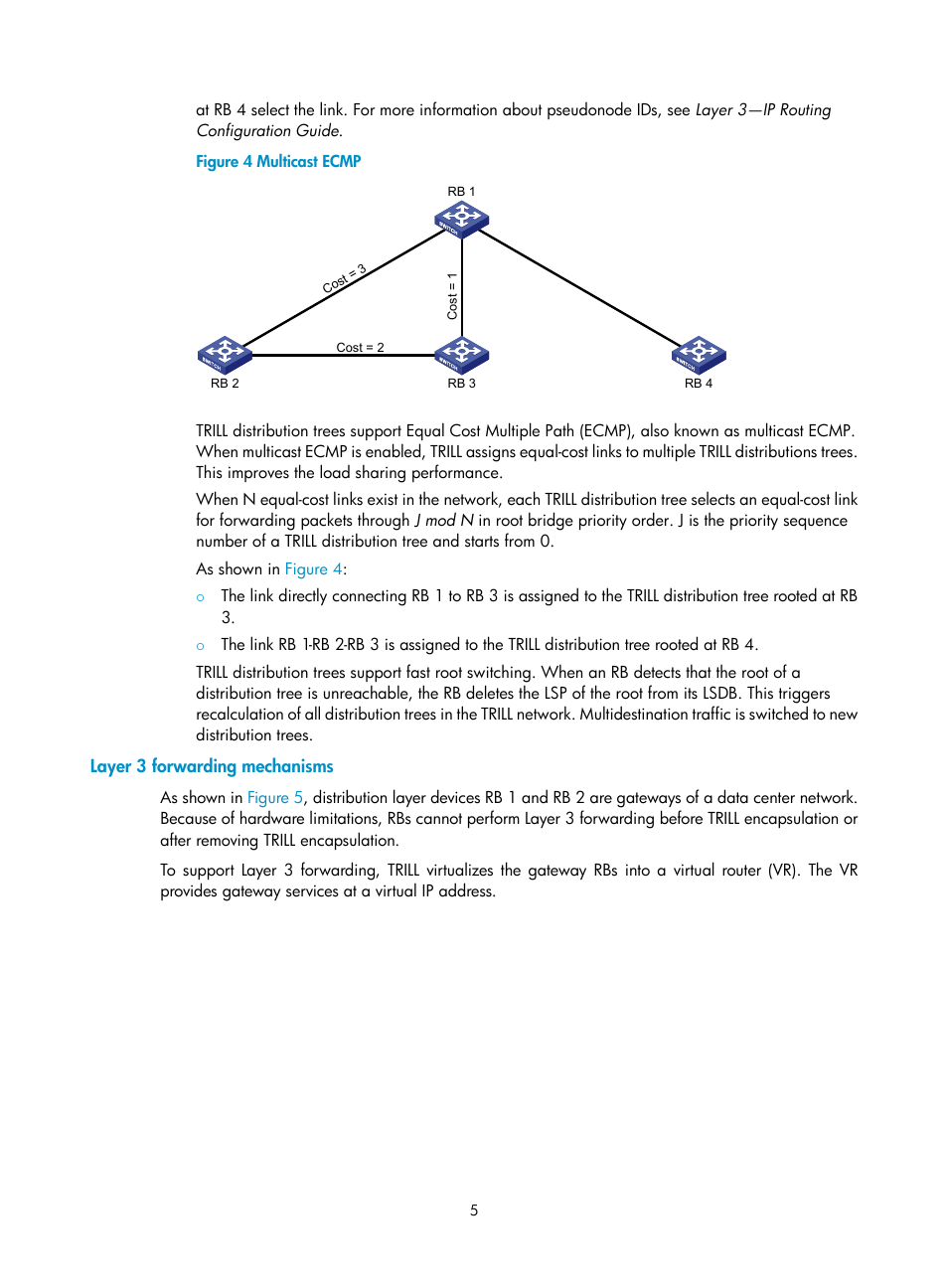 Layer 3 forwarding mechanisms, Figure 4, Two equal-co | H3C Technologies H3C S6800 Series Switches User Manual | Page 12 / 41