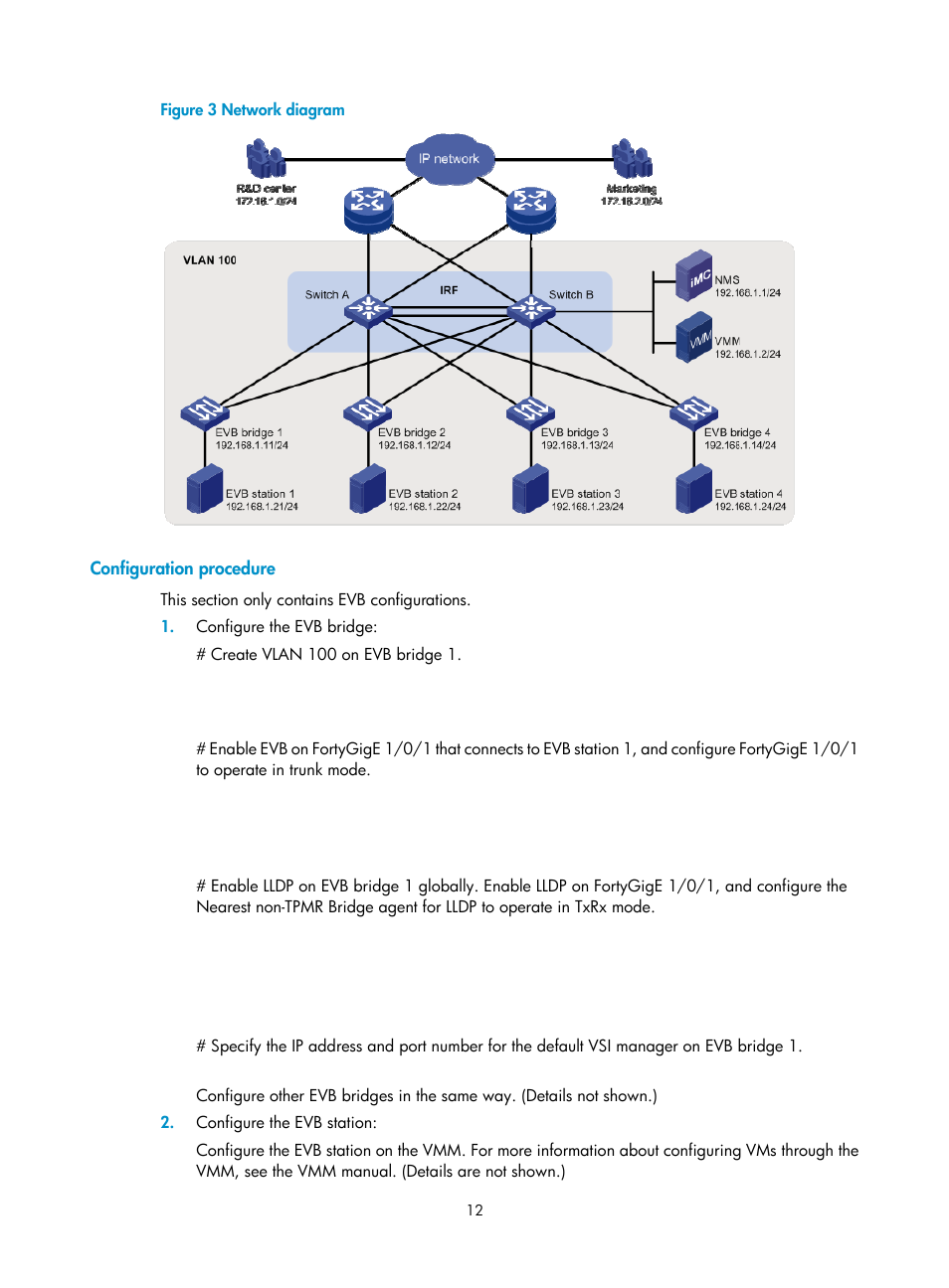 Configuration procedure | H3C Technologies H3C S6800 Series Switches User Manual | Page 19 / 25