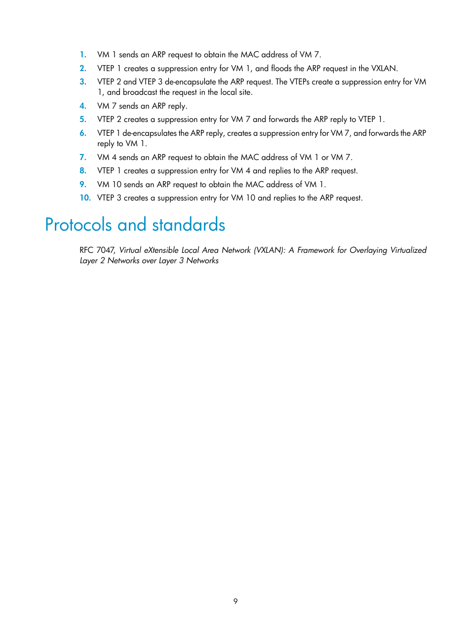 Protocols and standards | H3C Technologies H3C S6800 Series Switches User Manual | Page 17 / 85